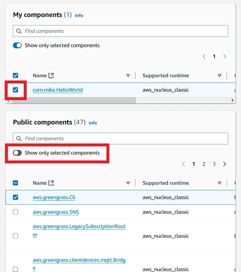 Add custom component to deployment