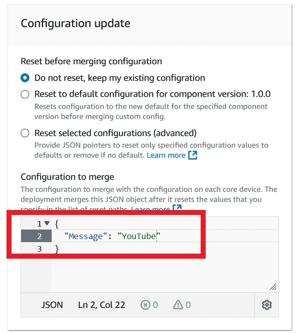 Custom component with altered configuration