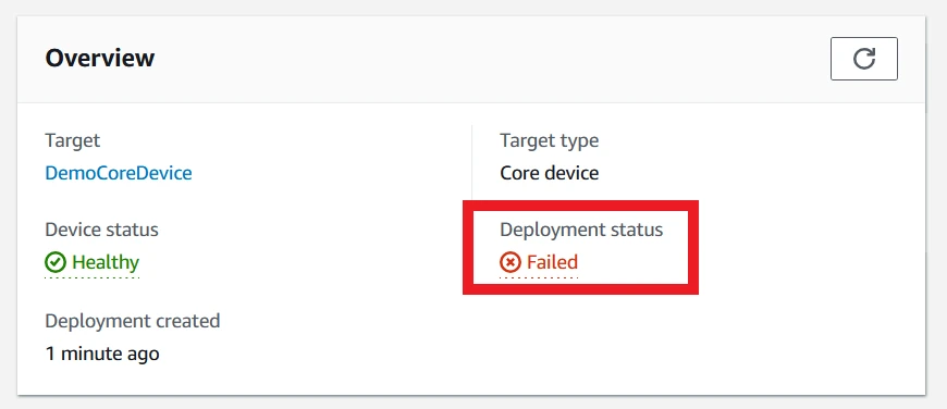 Deployment with failed status