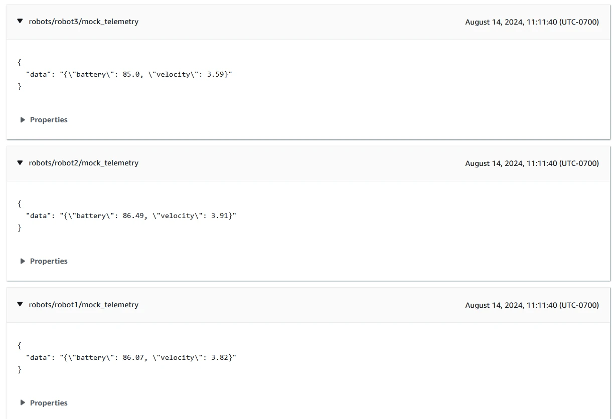 Mock telemetry data in MQTT Test Client