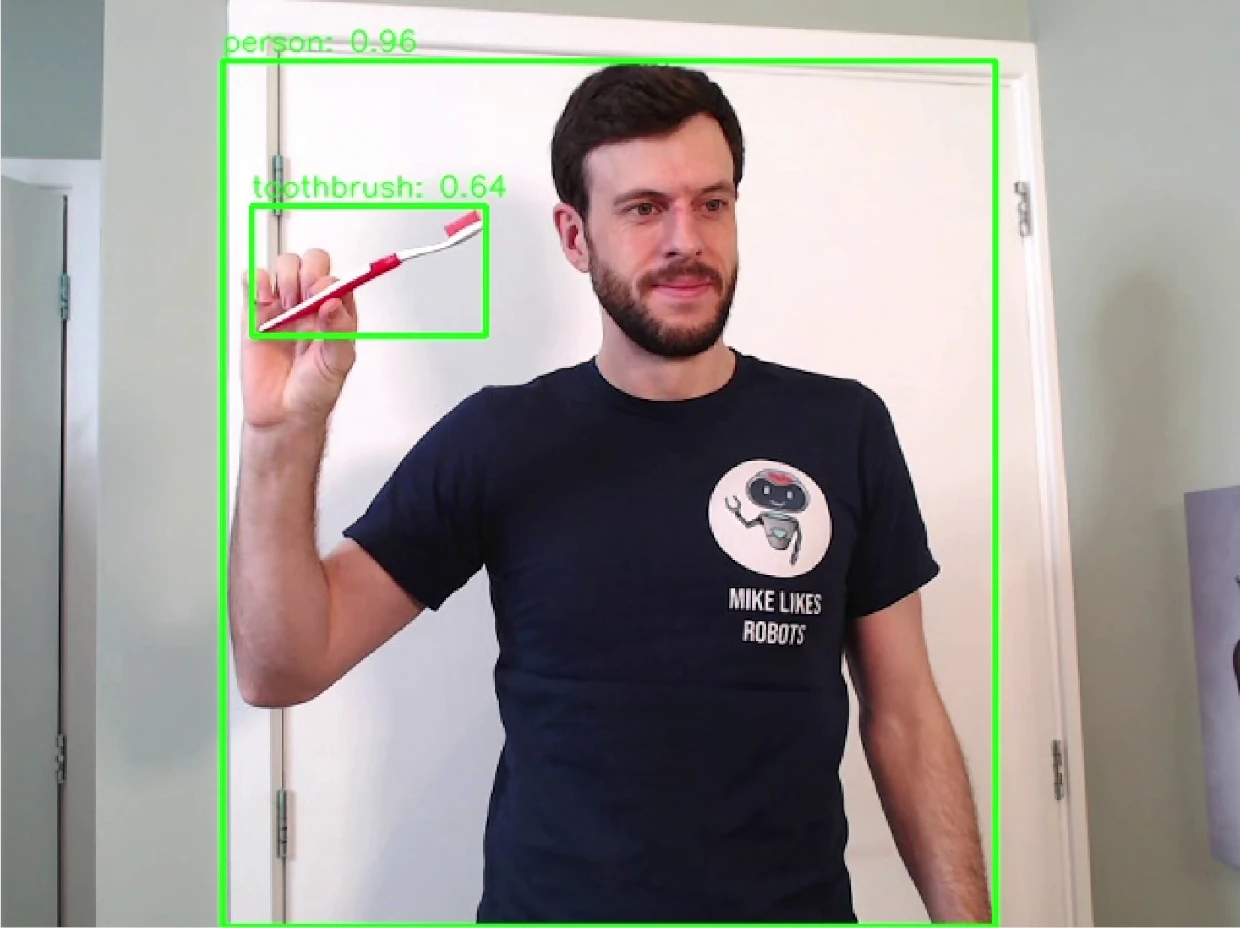 Image of toothbrush with bounding box